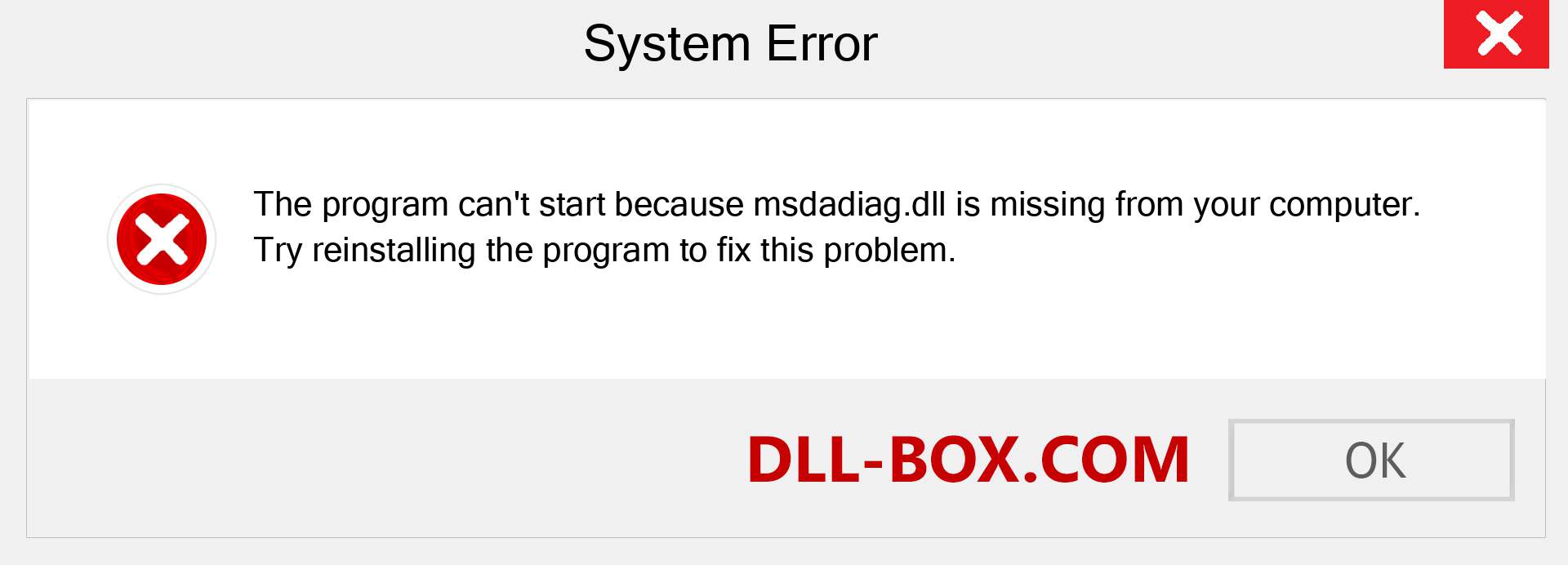  msdadiag.dll file is missing?. Download for Windows 7, 8, 10 - Fix  msdadiag dll Missing Error on Windows, photos, images